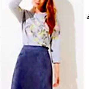 Like new. Faux suede shift skirt/ size 10 / indigo fog. Fit true to size